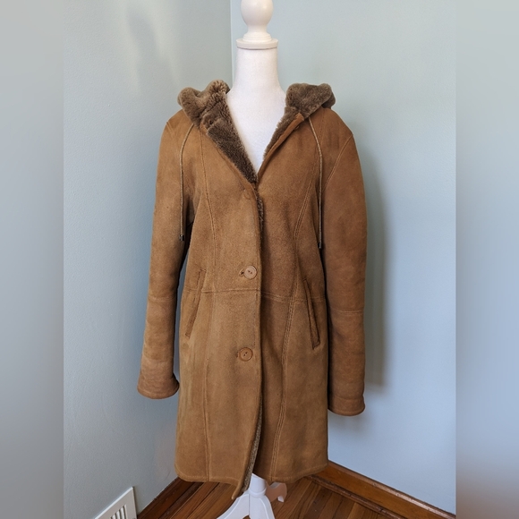 Aston New York Leather Suede Shearling Jacket - Picture 10 of 10